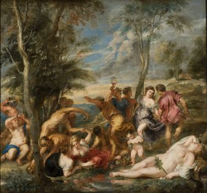 アンドリア人のバッカナール」 - ルーベンス, ピーテル・ポール (1577-1640) - 1630年代 - 油彩・キャンバス - 200x215 - ストックホルム国立博物館