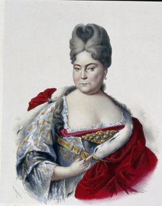 ロシアのナタリア・アレクセーヴナ大公女 (1673-1716)、ピョートル大帝 (1672-1725) の姉妹の肖像。 (ロシアのナタリア・アレクセーヴナ大公妃、ピョートル大帝の姉妹の肖像)。 ピョートル フョードロヴィッチ ボレル (1829-1898) の作品、