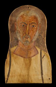 エジプトの神々に挟まれた老人、西暦250年頃（sycomoreのテンペラ） 作： ローマ時代のエジプト人