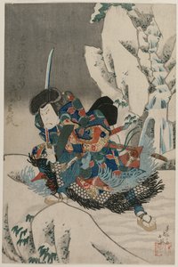 四代目中村歌右衛門の雪中武者。