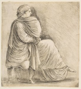 骨董品の救済の後の横顔の着席女性、ca。 1660年。 作： ステファノ・デラ・ベラ