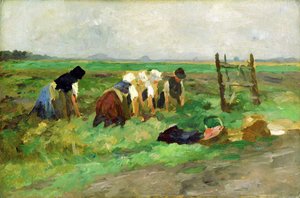 フィールドワーカー、1900年頃（厚紙に油彩） 作： Thomas Ludwig Herbst