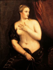 ティツィアーノ（約1490-1576）の「鏡を持つヴィーナス」、油彩・キャンバス