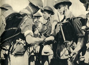 第二次世界大戦、1943年1944年、シチリア侵略前の海兵隊員。