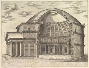 Speculum Romanae Magnificentiae：パンテオン、内部を示すために分割された1553。