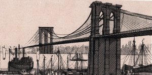 The World Illustrates 168 Views」に掲載されたアメリカ・ニューヨークのブルックリン橋 未発表（19世紀後半