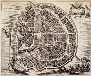 17世紀のモスクワの都市地図。
