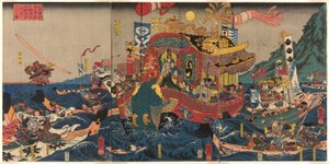 The Utter Defeat of the Taira Clan in the Great Genpei War at Akama Bay in Nagato Province (Nagato no Akama no ura ni oite Genpei ogassen Heike ichimon kotogotoku horobiru zu)   1283825   ja       japanese Successfully Translated  Original: Fontein van Don