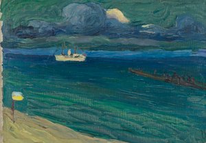 ラパッロ - 汽船のある海の風景 作： ワシリー・カンディンスキー