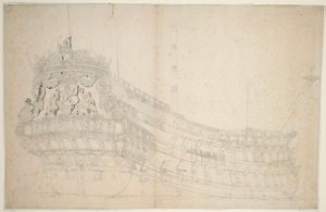 ホランディア号」の肖像、1666年頃（オフセット、グレー・ウォッシュ）