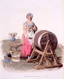 『イギリスのコスチューム』のミルクメイド。職場での労働者階級のまれで説得力のある見解 &39;、1808