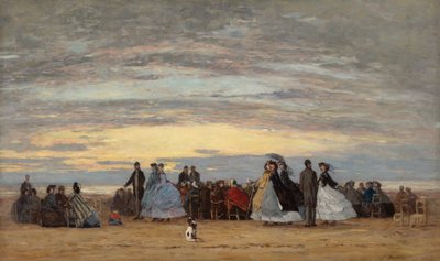 ビラービルのビーチ、1864年。 作： Eugene Louis Boudin
