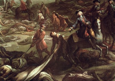 1720年のマルセイユのペスト（キャンバスに油彩）（詳細） 作： French School