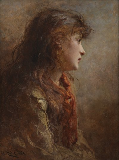 ジプシーガール、1880 作： George Elgar Hicks