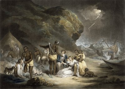 ジョン・ラファエル・スミスによって彫刻されたアフリカのおもてなし、1791年（メゾティント） 作： ジョージ・モーランド