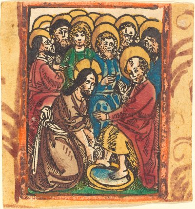 使徒たちの足を洗うキリスト 作： German 15th Century