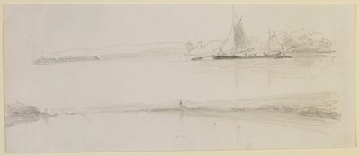 川での 2 つのシーン 作： James Abbott McNeill Whistler