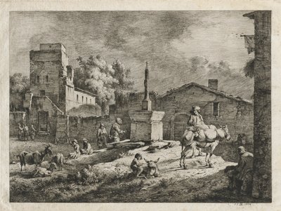 聖アンデオルの眺め、1774年。 作： ジャン・ジャック・ド・ボワシュー