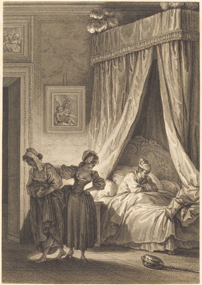 3つのゴシップの賭け：サーヴァント 作： Philippe Triere and Antoine Jean Duclos after Jean Honoré Fragonard