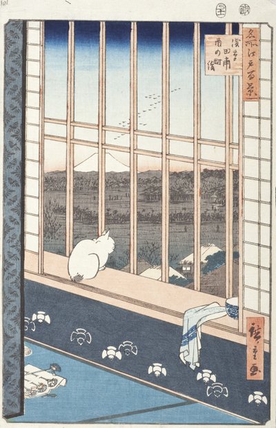 浅草水田と江戸百景鳥の町まつり1857年（色木版画） 作： 歌川広重