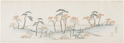 海安寺の紅葉、1837-1844 作： 歌川広重